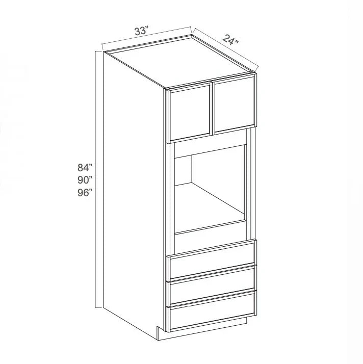 Slim Aston Green 33'' W Double Door Oven Pantry Cabinet with Three Drawers