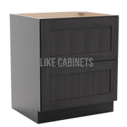 Smokey Ash Two Drawer Base