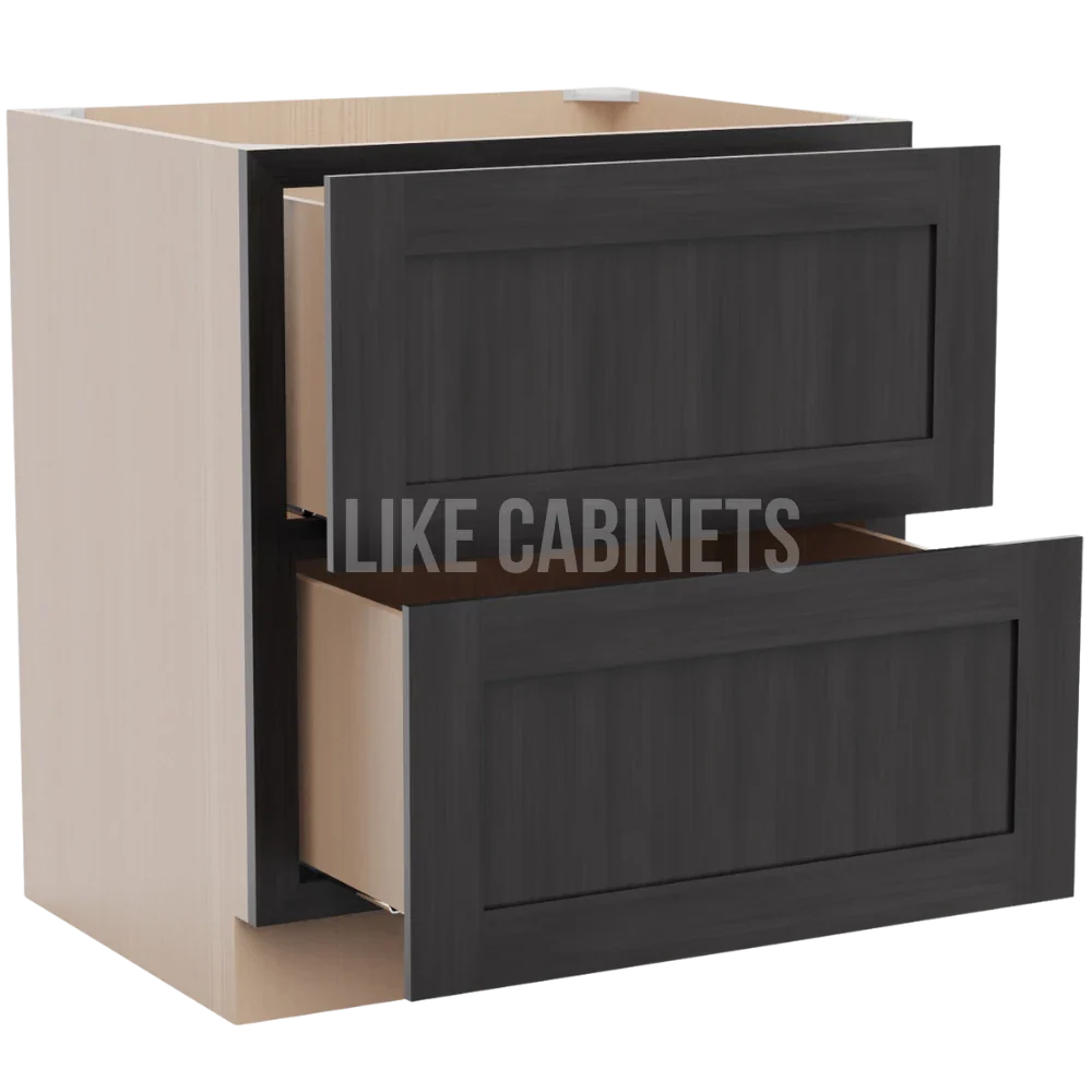 Smokey Ash Two Drawer Base