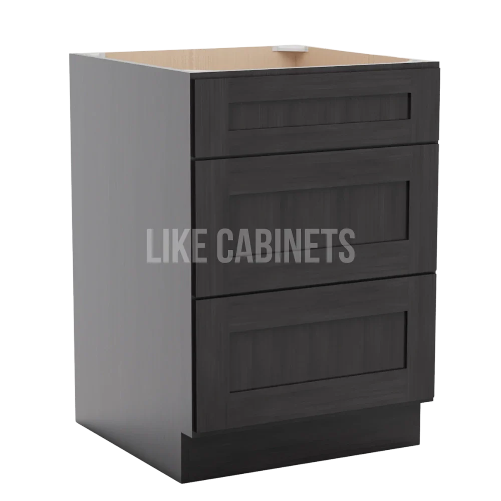 Smokey Ash Three Drawer Base