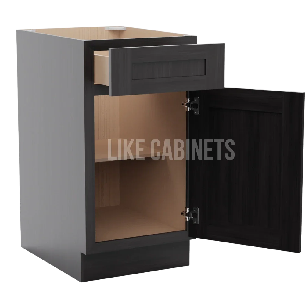 Smokey Ash Cabinet with Single Door & Drawer