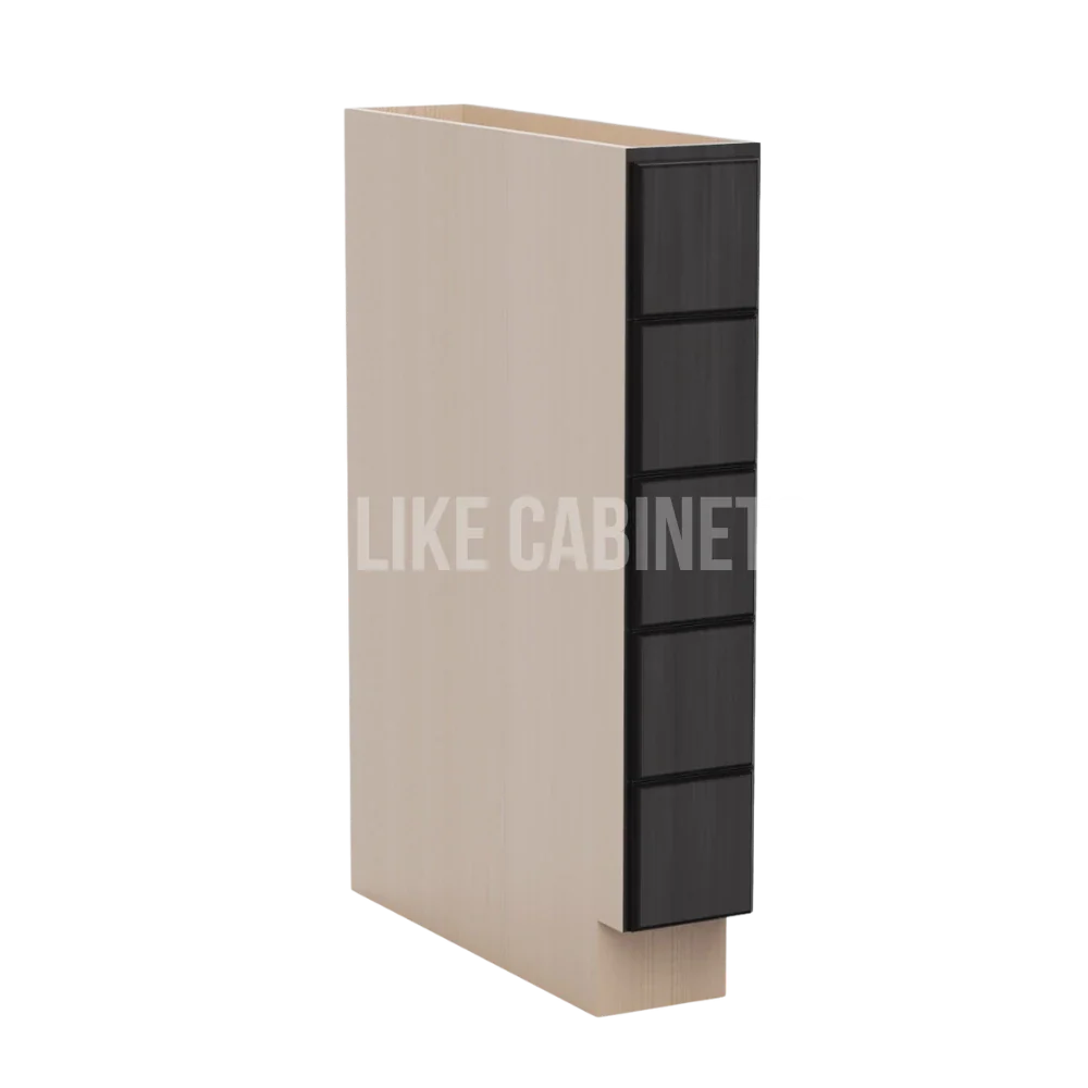 Smokey Ash Base Spice Cabinet with 5 Drawers