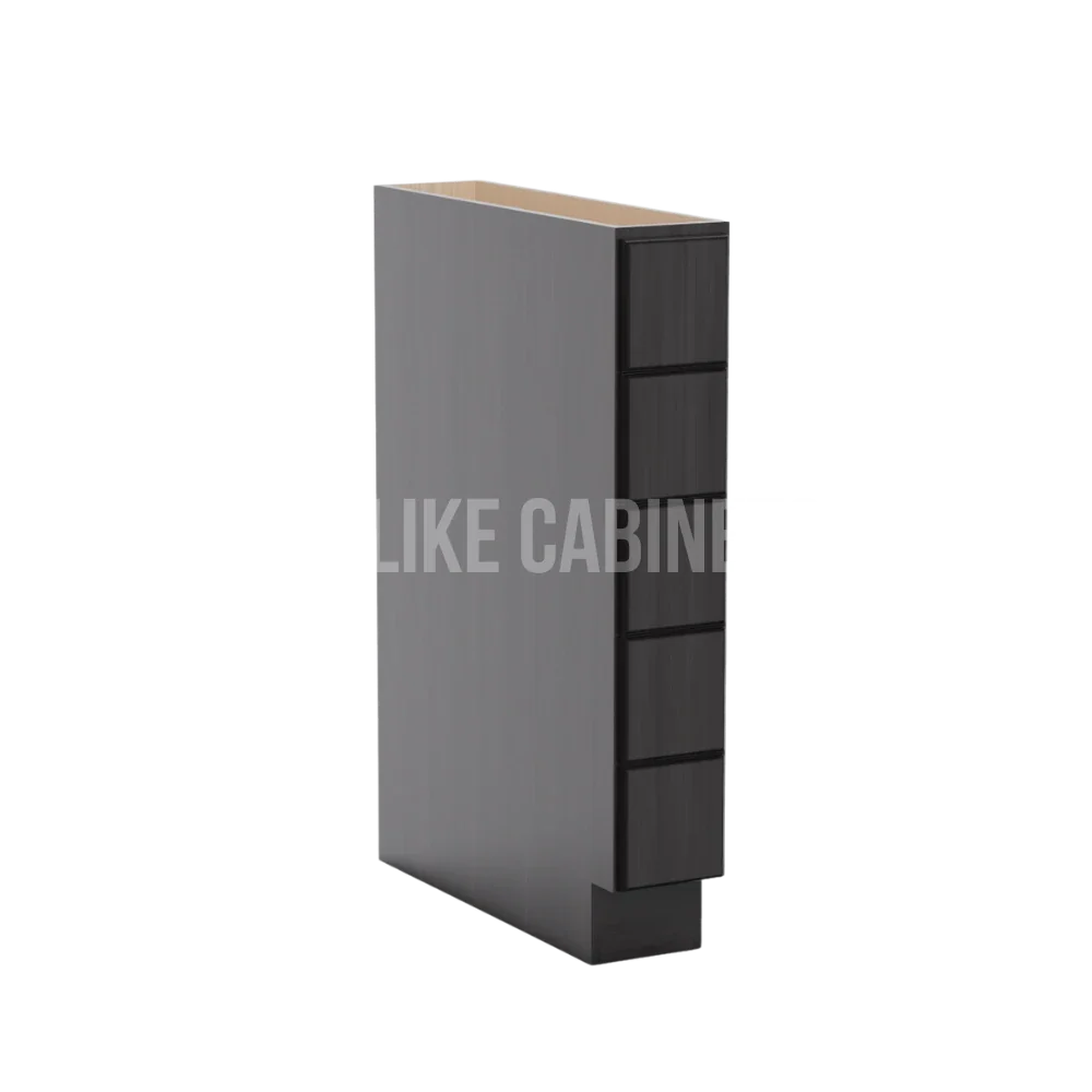 Smokey Ash Base Spice Cabinet with 5 Drawers
