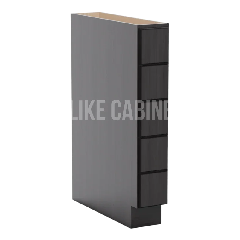 Smokey Ash Base Spice Cabinet with 5 Drawers