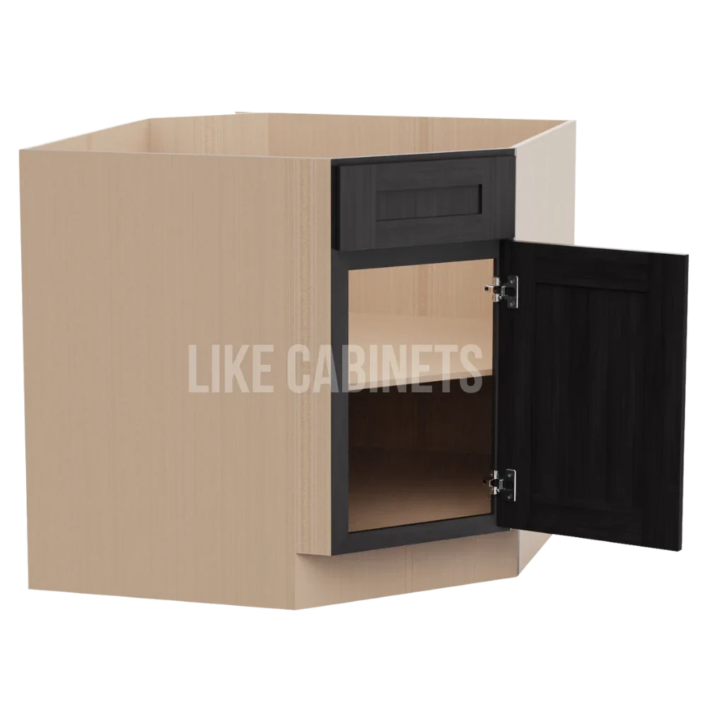 Smokey Ash Corner Sink Base Cabinet