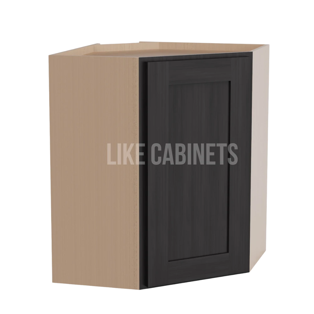 Smokey Ash 24'' W Diagonal Corner Wall Cabinet