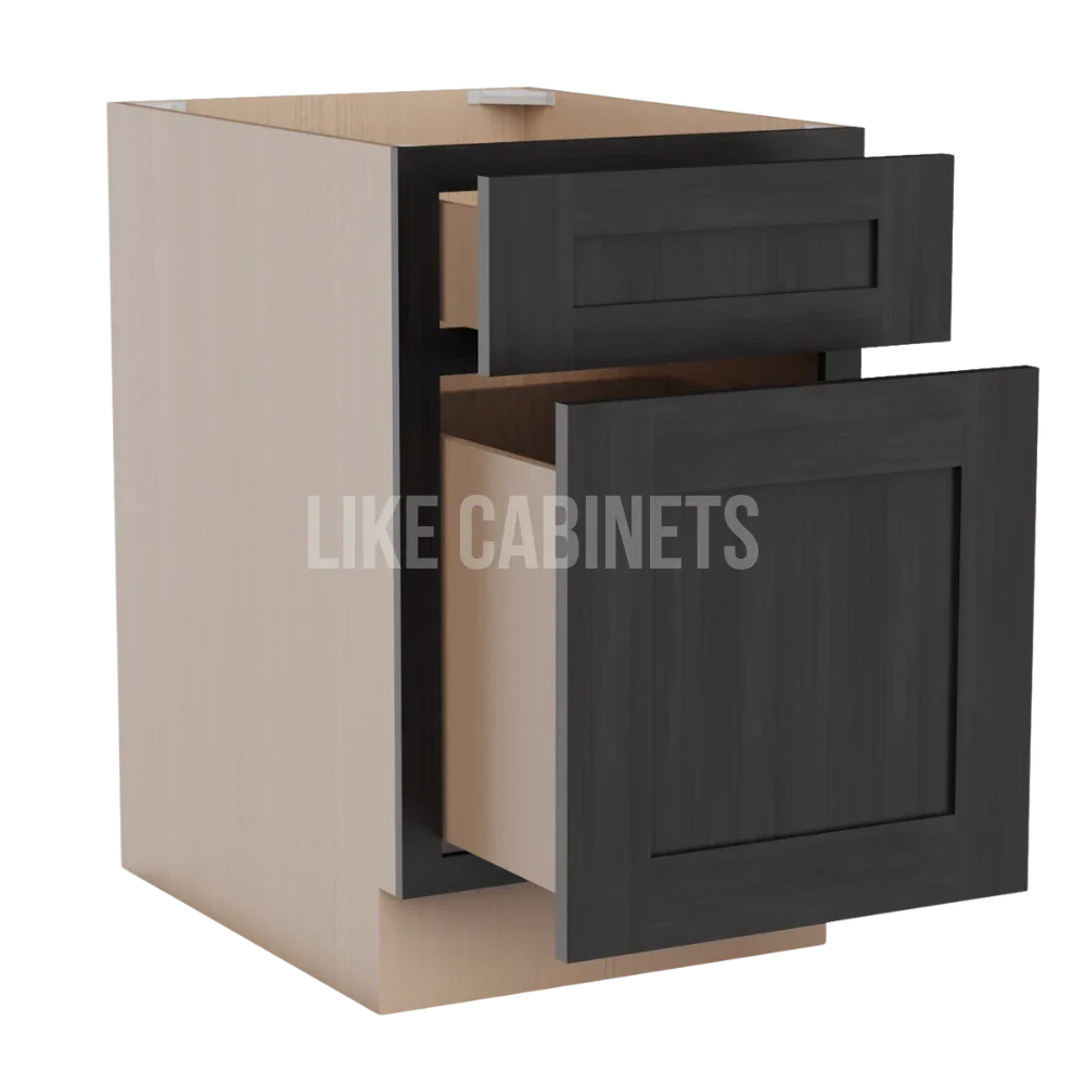 Smokey Ash Two Drawer Document File Base Cabinet
