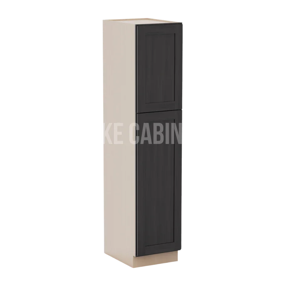 Smokey Ash 18'' W Two Single Door Utility Pantry Cabinet