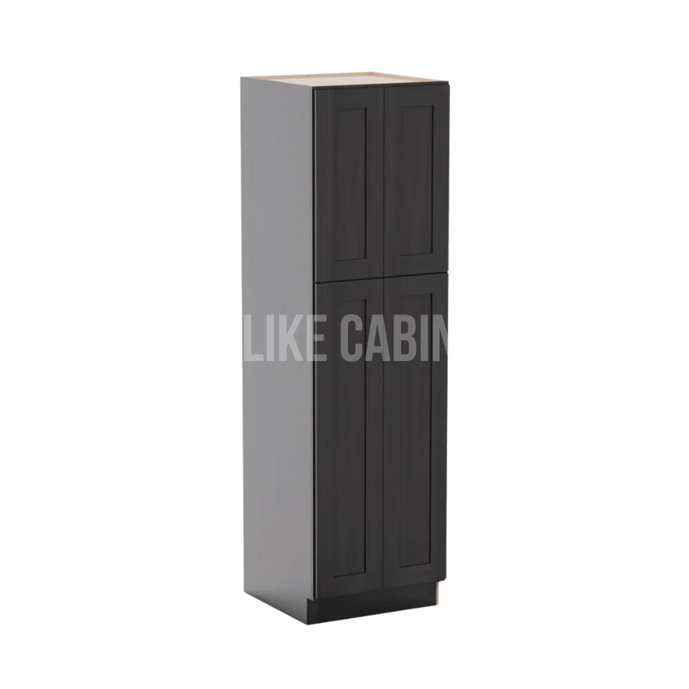 Smokey Ash 24'' W Two Double Door Utility Pantry Cabinet