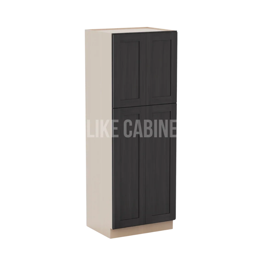 Smokey Ash 30''W Two Double Door Utility Pantry Cabinet