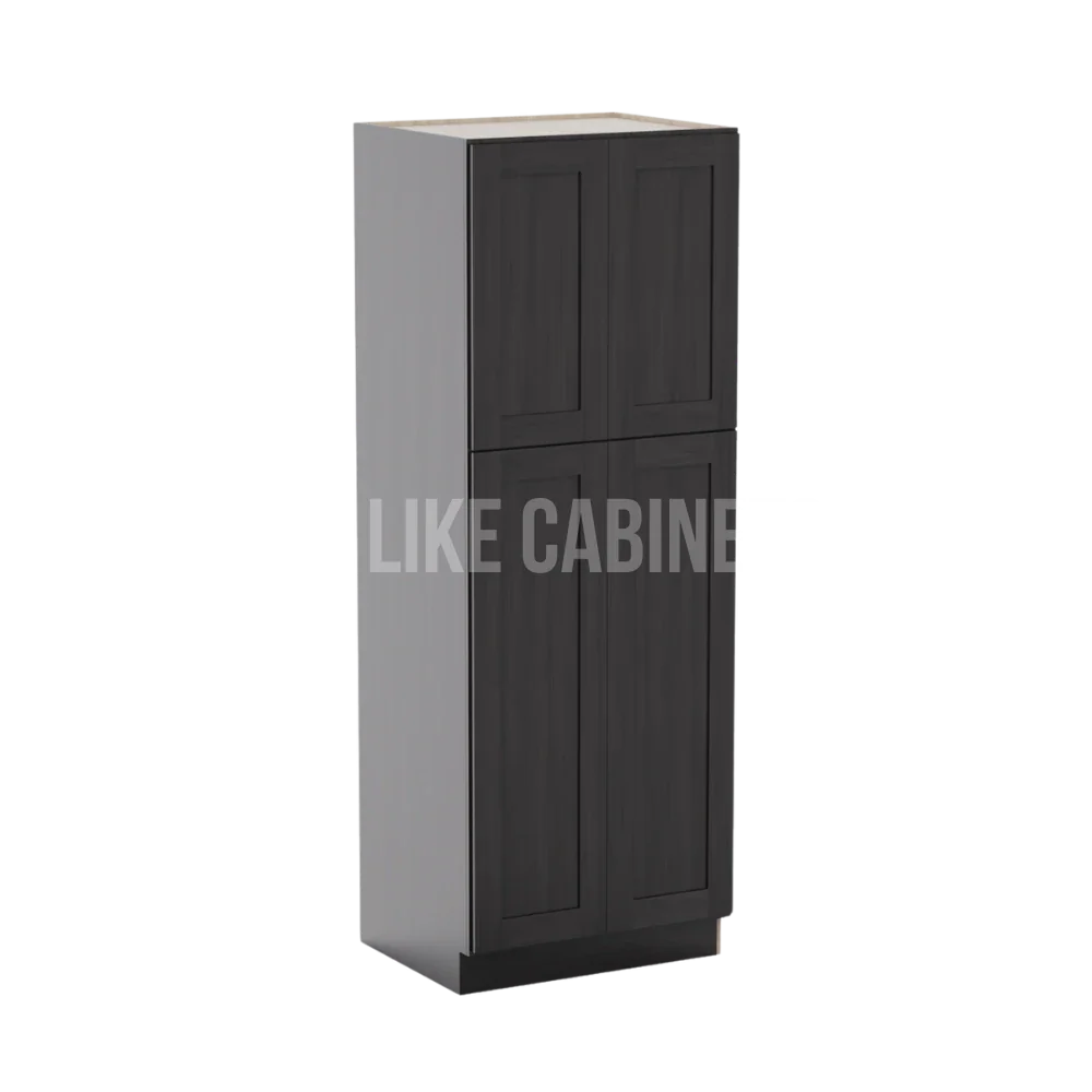 Smokey Ash 30''W Two Double Door Utility Pantry Cabinet