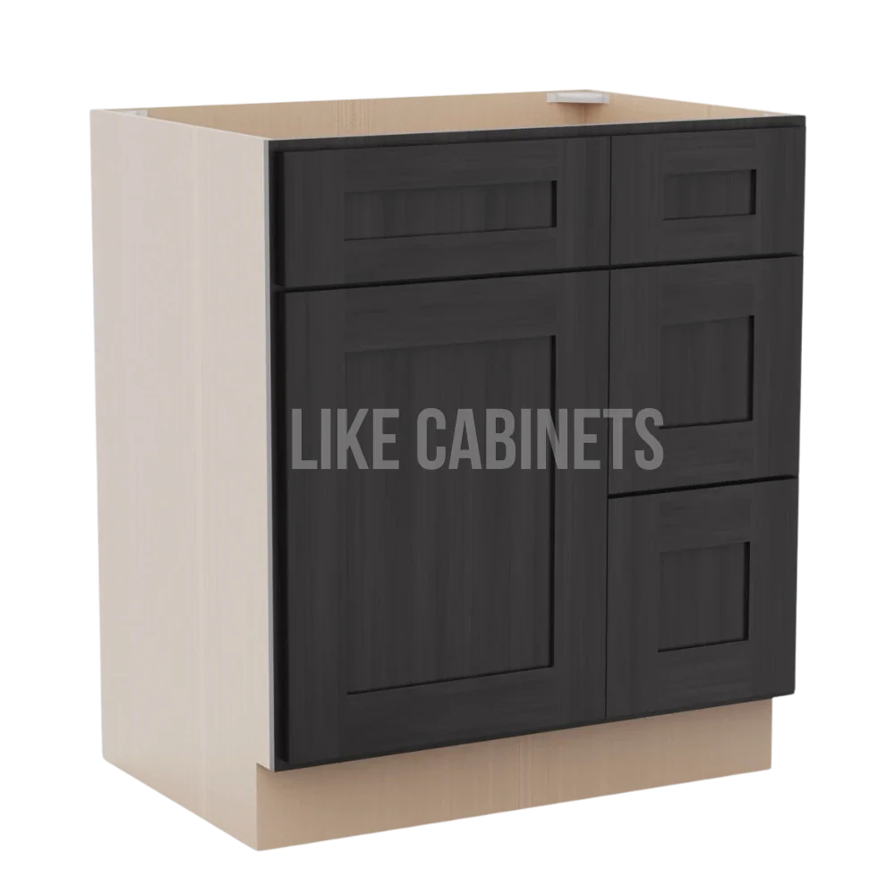 Smokey Ash 30'' W Vanity Combo with Drawers