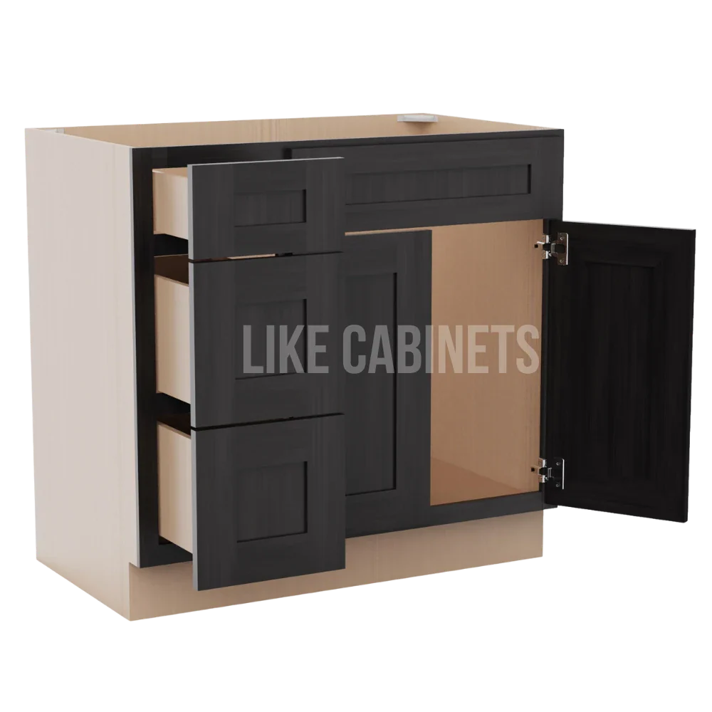 Smokey Ash 33'' W Vanity Combo with Drawers
