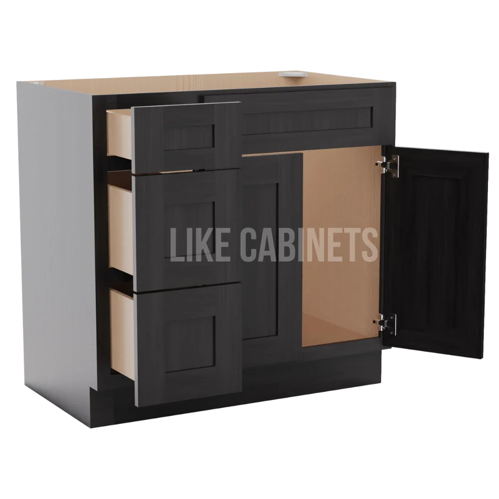 Smokey Ash 33'' W Vanity Combo with Drawers