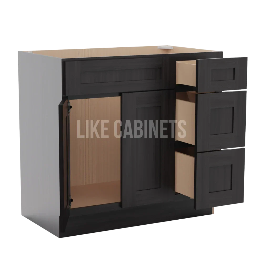 Smokey Ash 33'' W Vanity Combo with Drawers