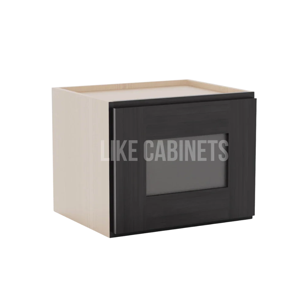 Smokey Ash 12'' H Single Door Wall Cabinet with Glass Door