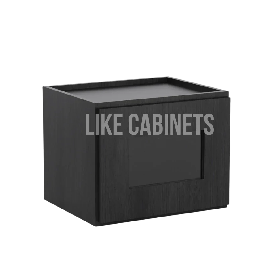 Smokey Ash 12'' H Single Door Wall Cabinet Glass Door