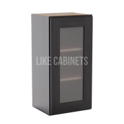 Smokey Ash 30'' H Single Door Wall Cabinet with Glass Door