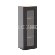Smokey Ash 42'' H Single Door Wall Cabinet with Glass Door