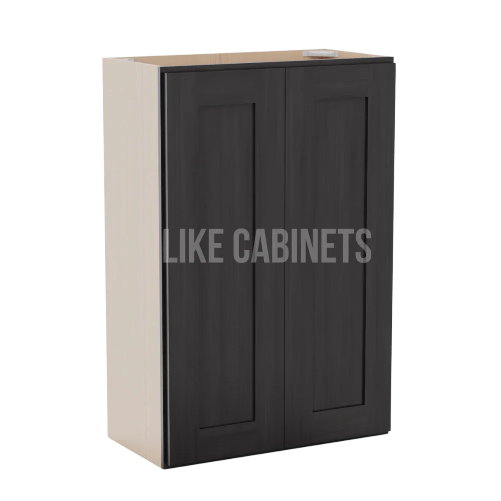 Smokey Ash Double Door Wall Cabinets 36''H, 12''D
