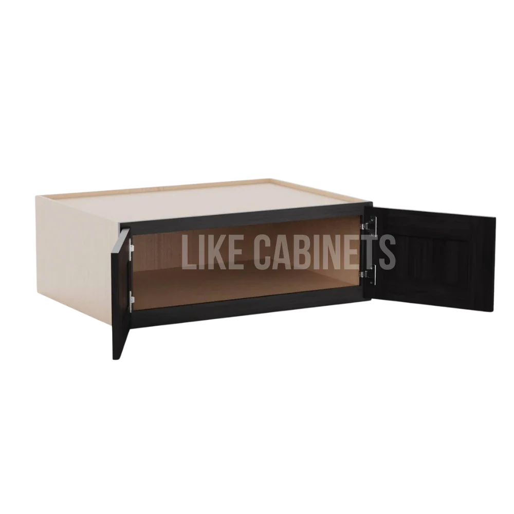 Smokey Ash 33'' W Refrigerator Wall Cabinet 24'' Deep