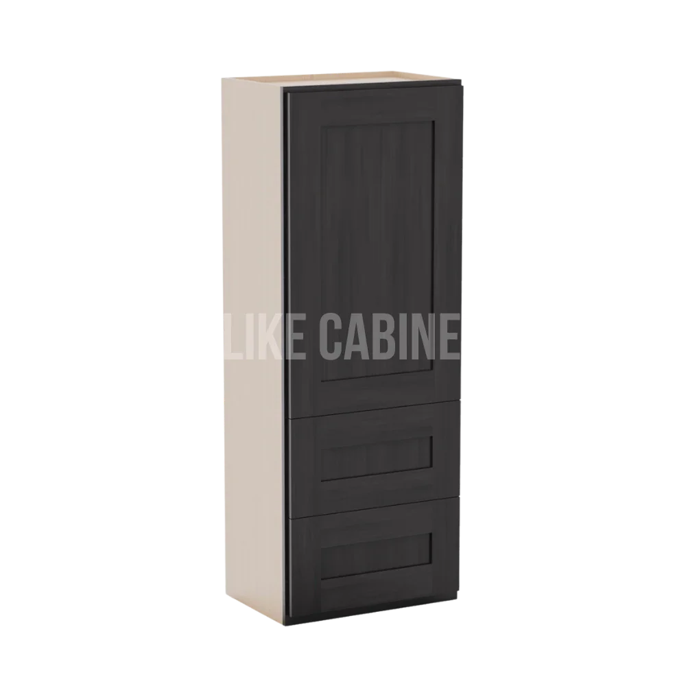 Smokey Ash 18''W Wall Cabinets With 2 Drawers