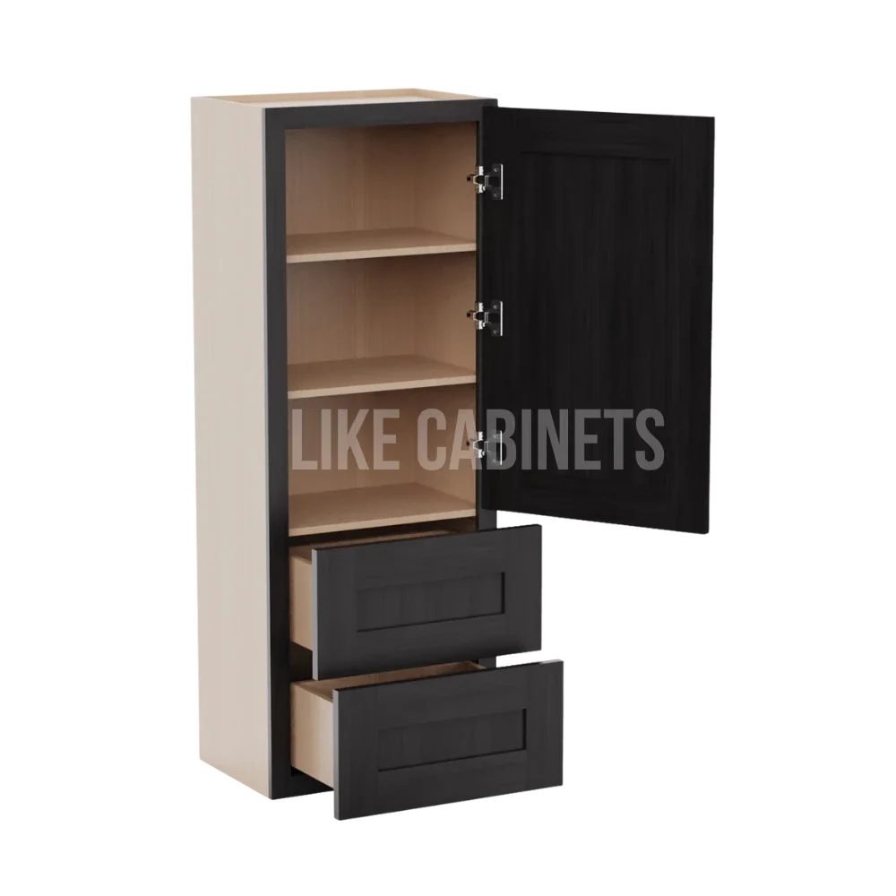 Smokey Ash 18''W Wall Cabinets With 2 Drawers