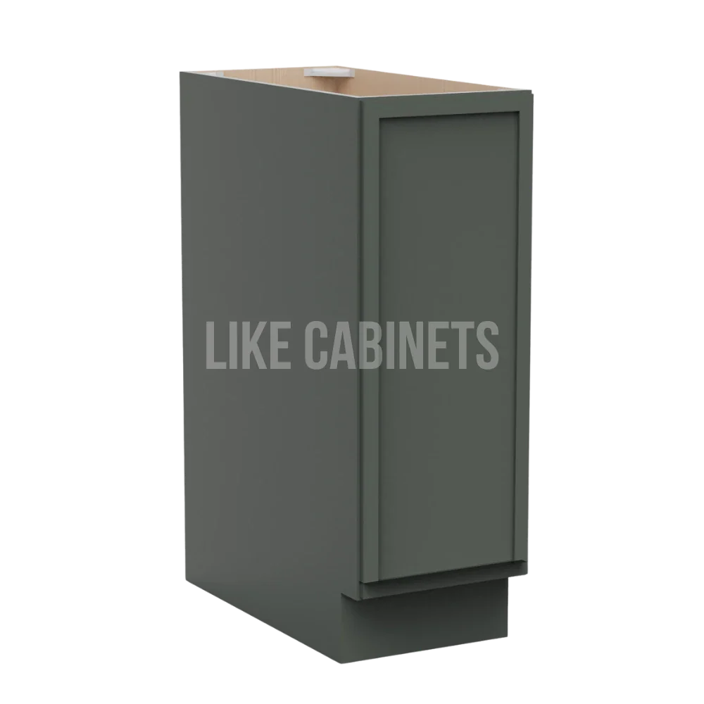 Slim Aston Green Full Height Single Door Base Cabinet