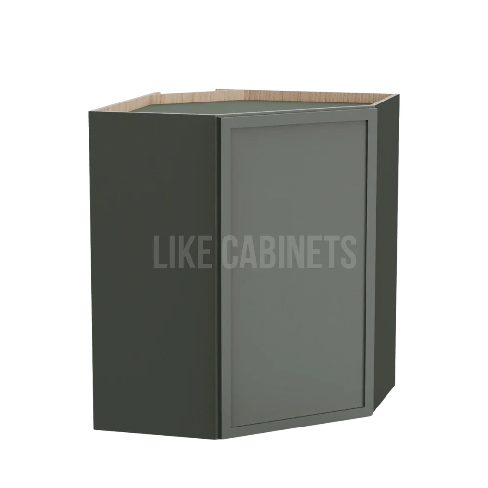 Slim Aston Green 24'' W Diagonal Corner Wall Cabinet