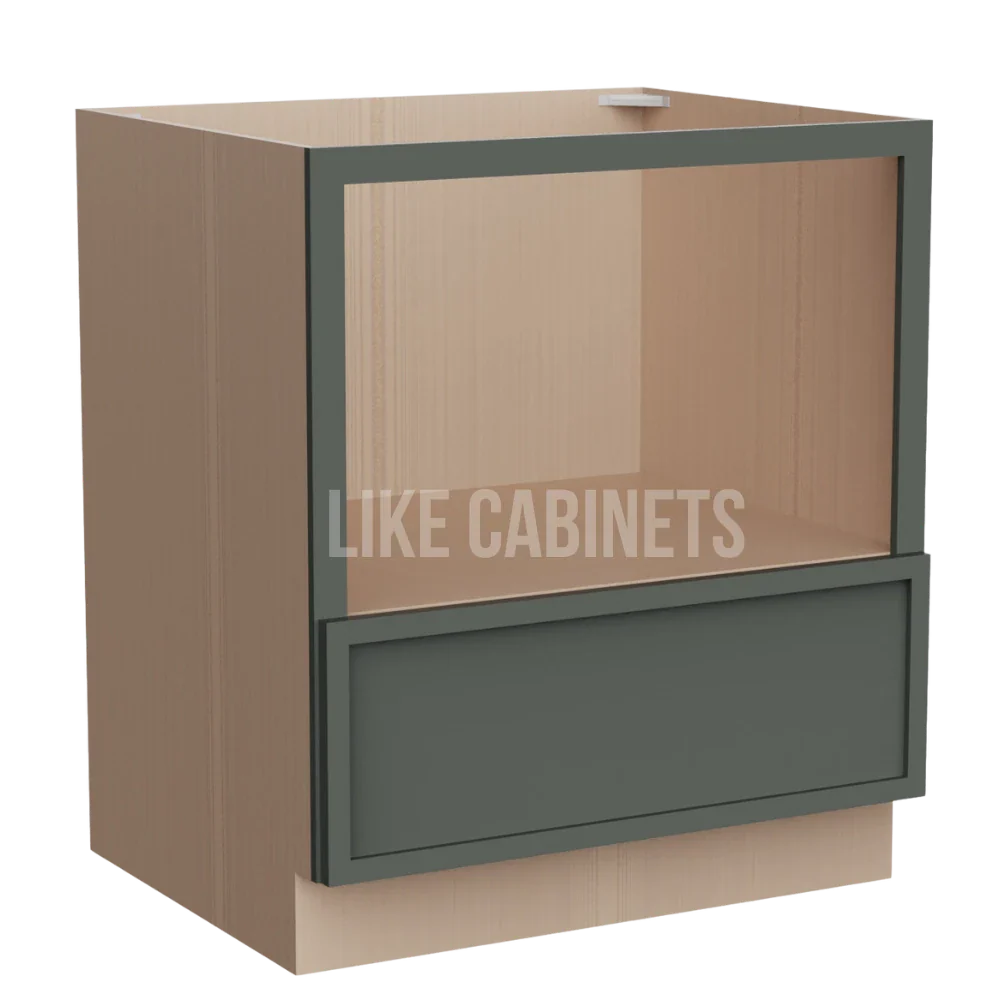 Slim Aston Green Microwave Base Cabinet with Single Drawer