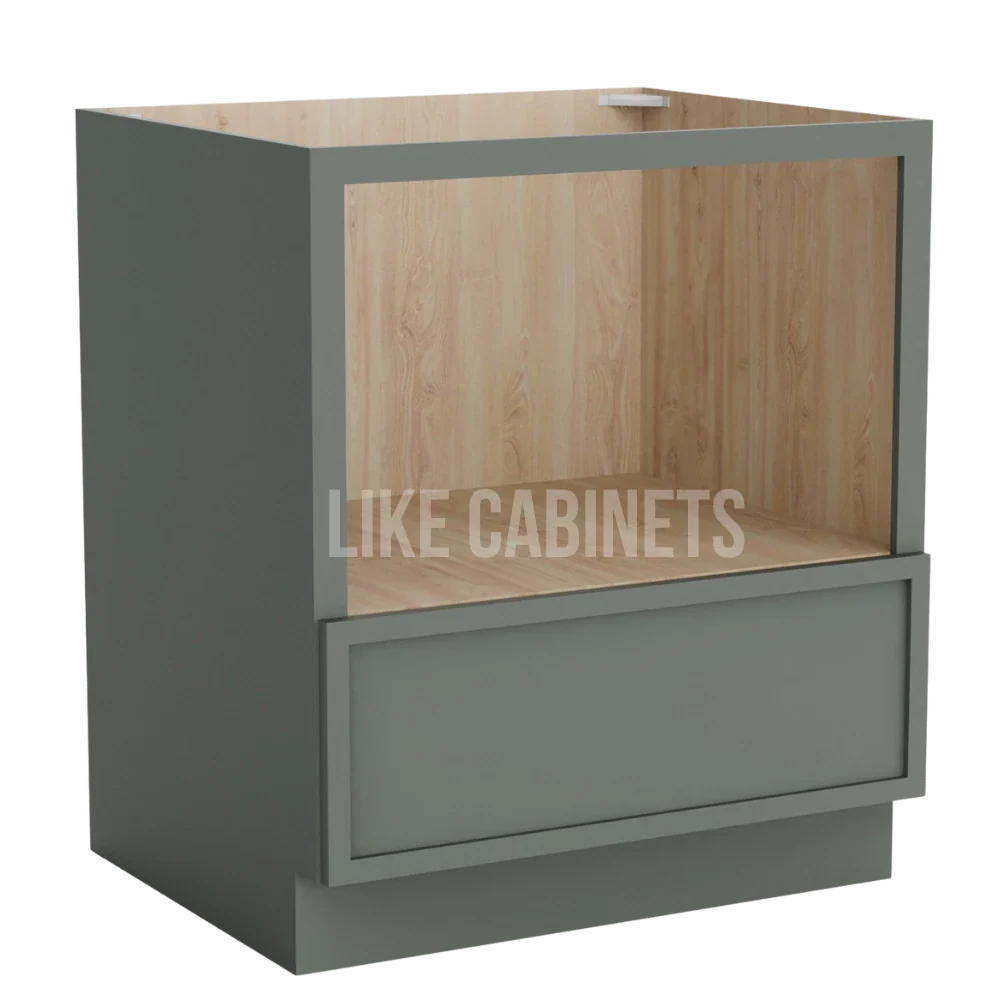 Slim Aston Green Microwave Base Cabinet with Single Drawer