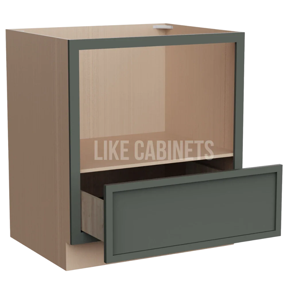 Slim Aston Green Microwave Base Cabinet with Single Drawer