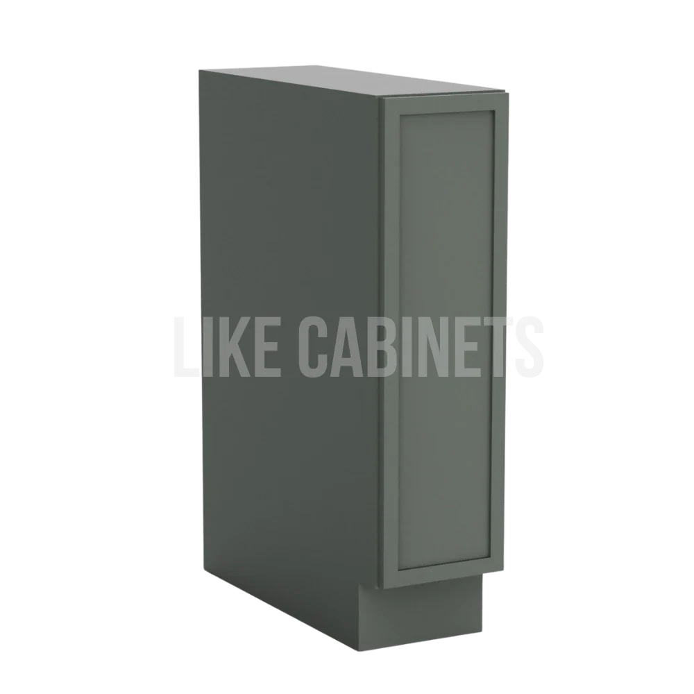 Slim Green Shaker Spice Pull Base Cabinet