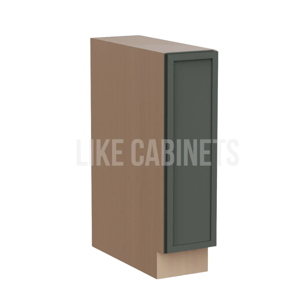 Slim Green Shaker Spice Pull Base Cabinet