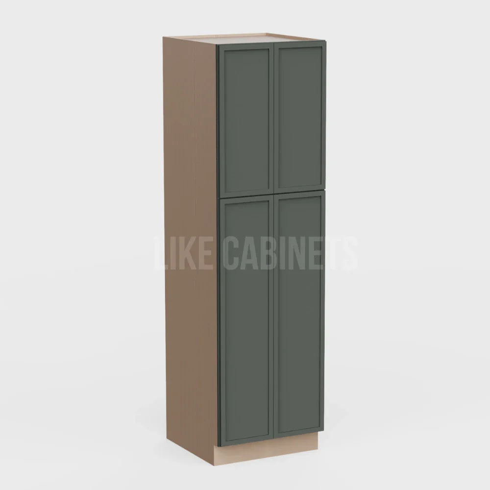 Slim Aston Green 24'' W Two Double Door Utility Pantry Cabinet