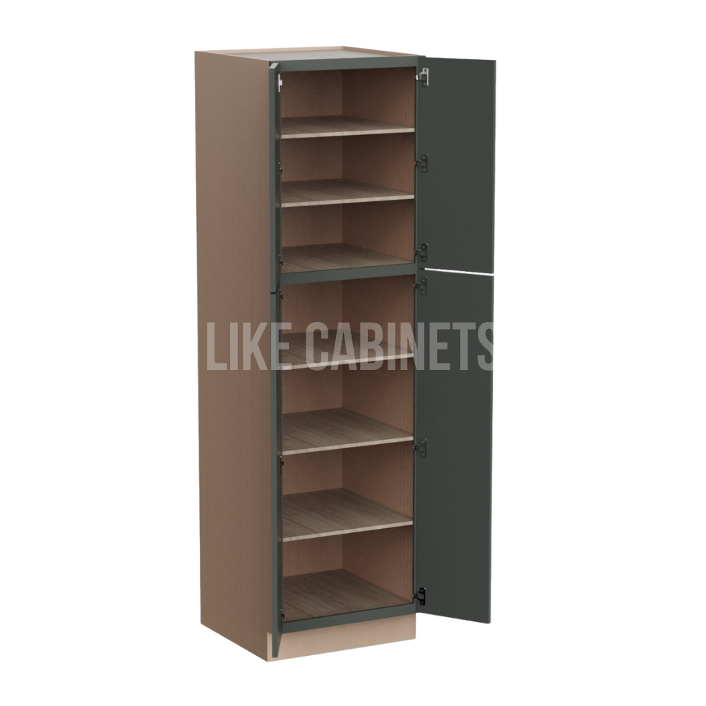 Slim Aston Green 24'' W Two Double Door Utility Pantry Cabinet