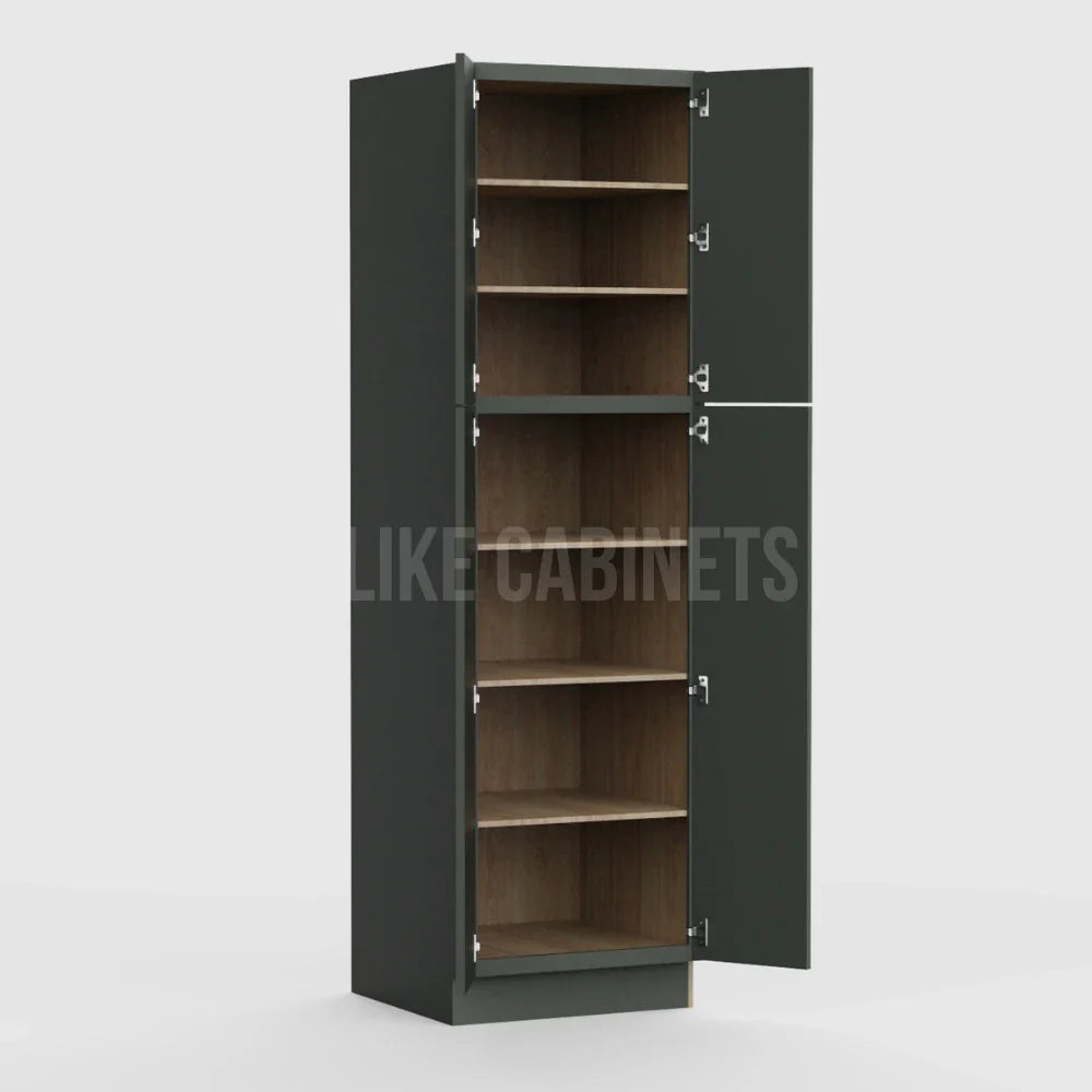 Slim Aston Green 24'' W Two Double Door Utility Pantry Cabinet