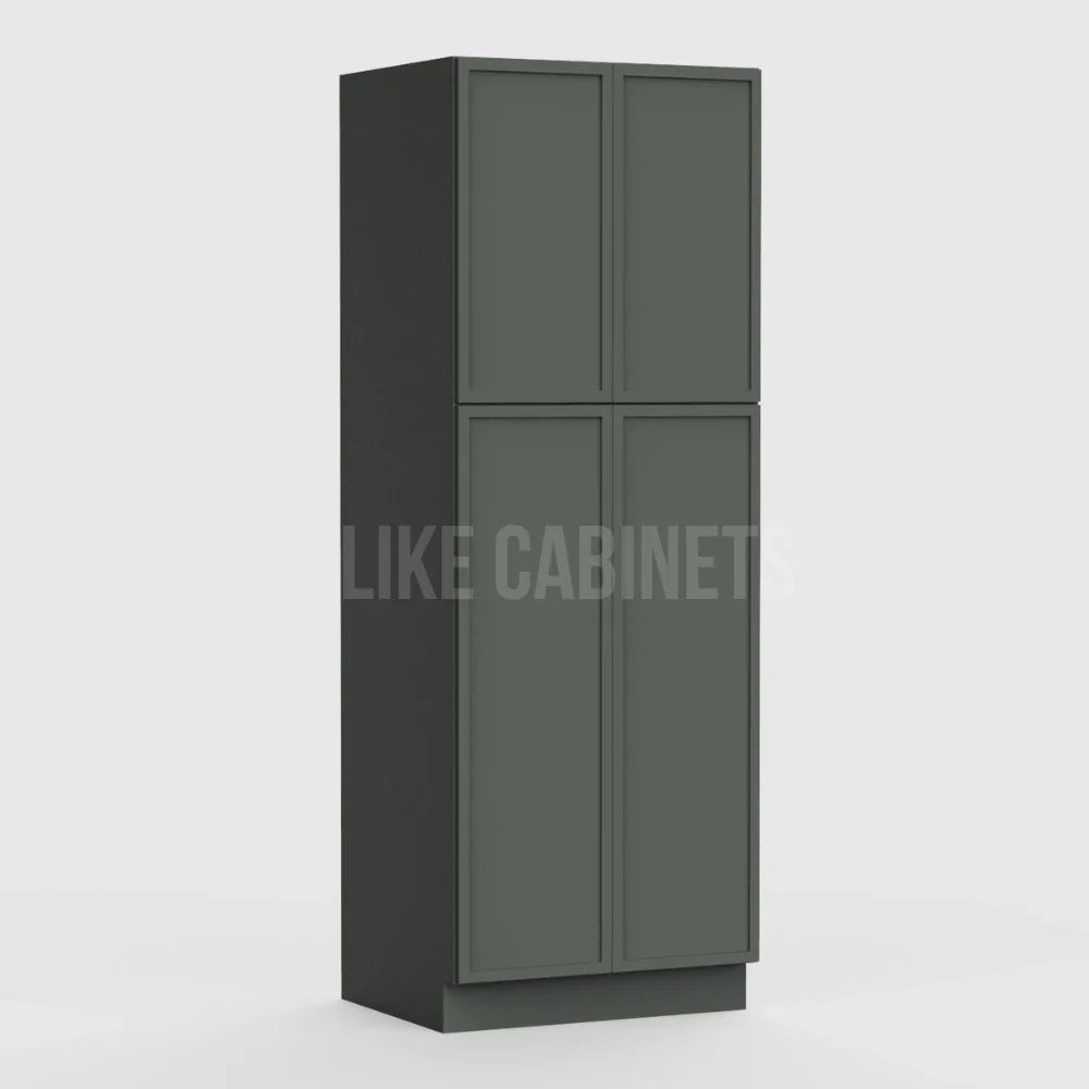 Slim Aston Green 30''W Two Double Door Utility Pantry Cabinet