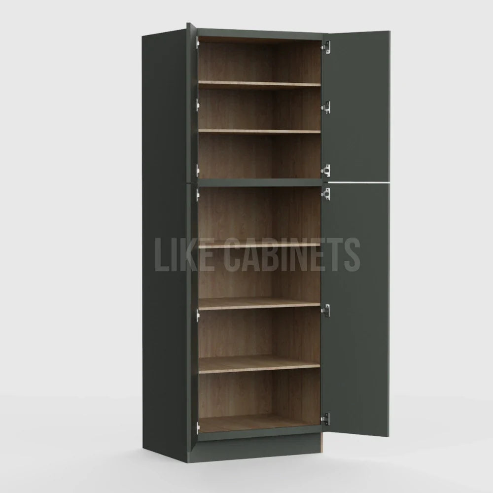 Slim Aston Green 30''W Two Double Door Utility Pantry Cabinet