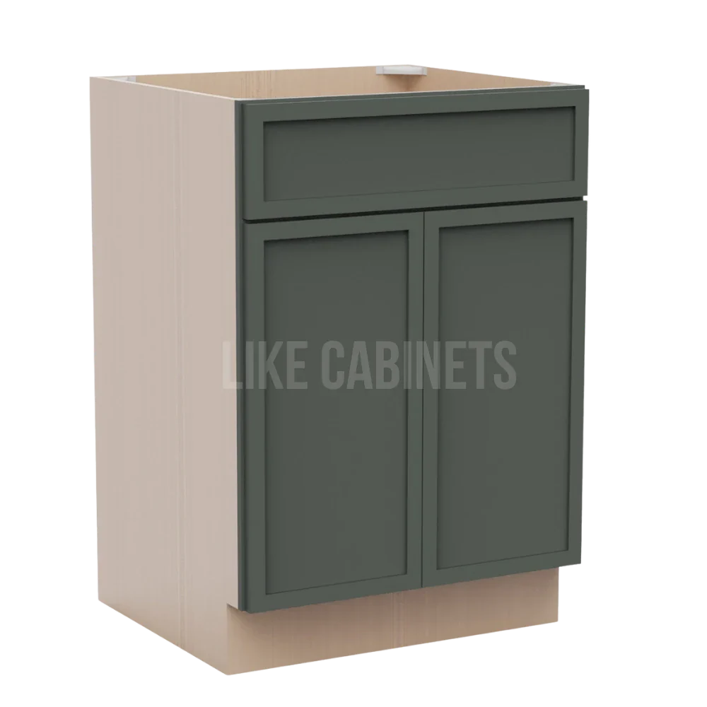 Slim Aston Green Single Vanity Sink Base Cabinet