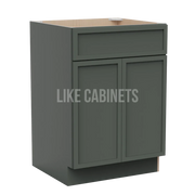 Slim Aston Green Single Vanity Sink Base Cabinet