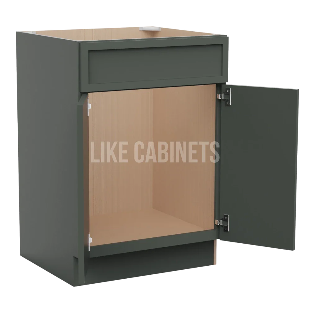 Slim Aston Green Single Vanity Sink Base Cabinet