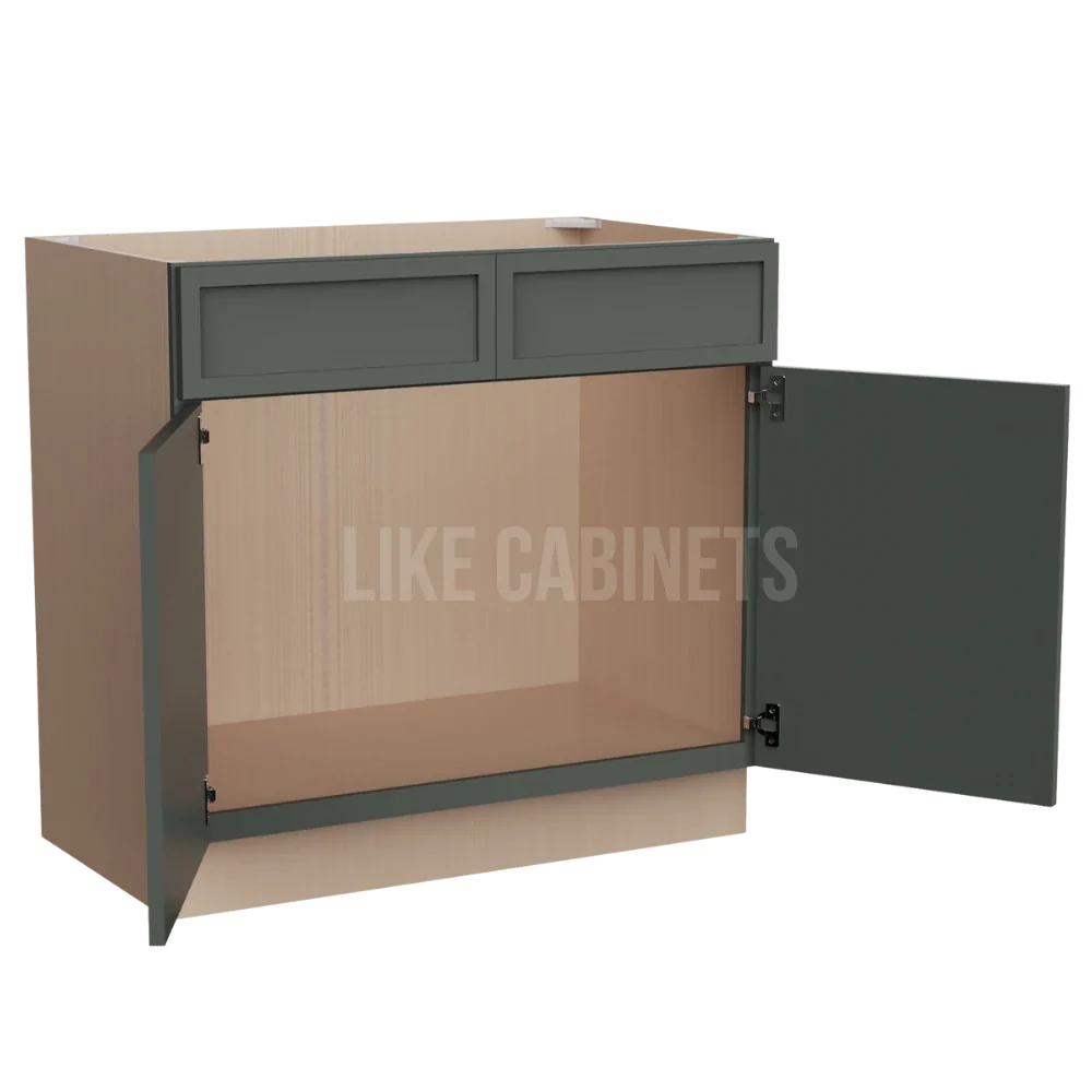 Slim Aston Green Vanity Sink Base Cabinet