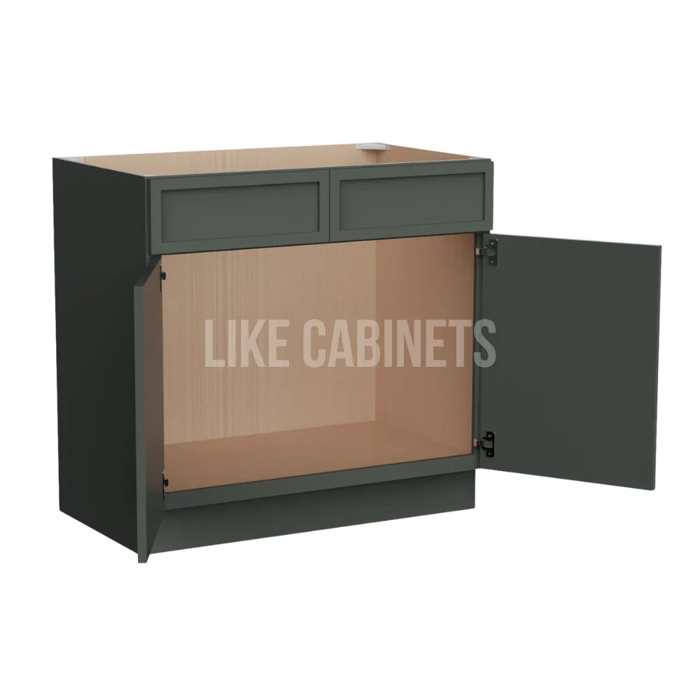 Slim Aston Green Vanity Sink Base Cabinet