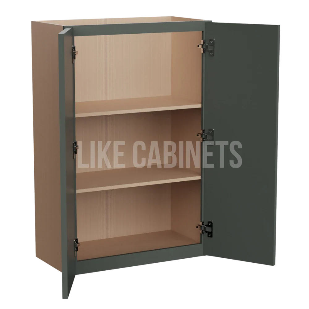 Smokey Ash Double Door Wall Cabinets 36''H, 12''D