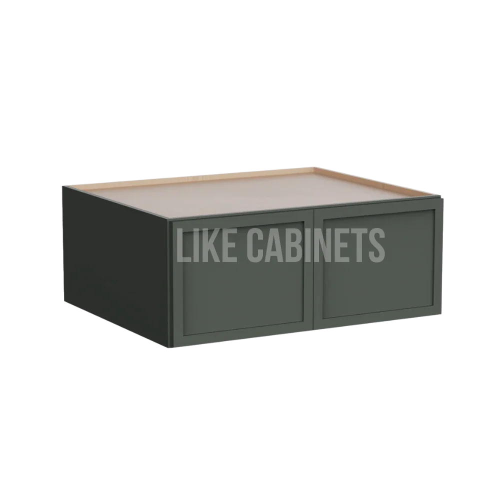 Slim Aston Green 30'' W Refrigerator Wall Cabinet 24'' Deep 12‘’ Height