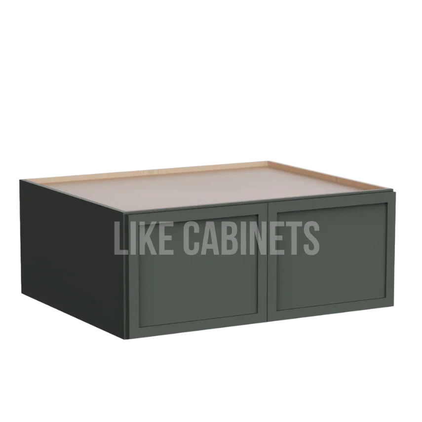 Slim Aston Green Refrigerator Wall Cabinet 30''W 24''D 15''H