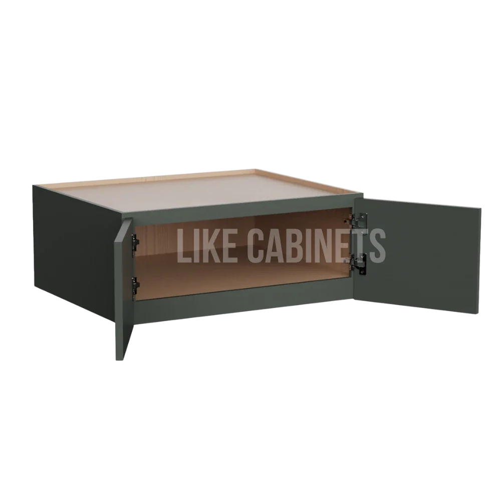 Slim Aston Green 30'' W Refrigerator Wall Cabinet 24'' Deep 12‘’ Height