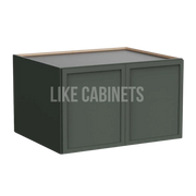 Slim Aston Green Refrigerator Wall Cabinet 30''W 24''D 18''H