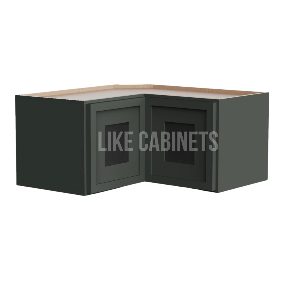 Slim Aston Green Easy Reach Wall Cabinet with Glass Door